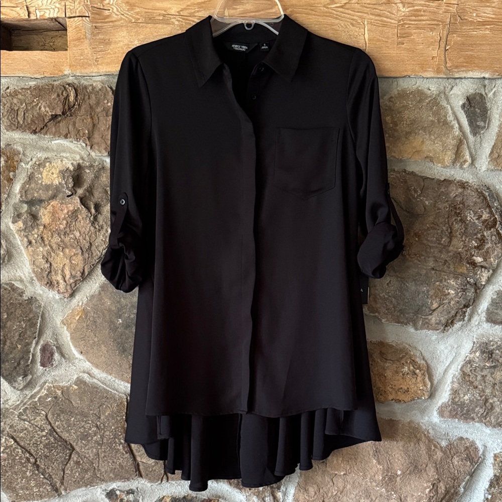 Simply Vera Vera Wang Black Button Down Shirt
